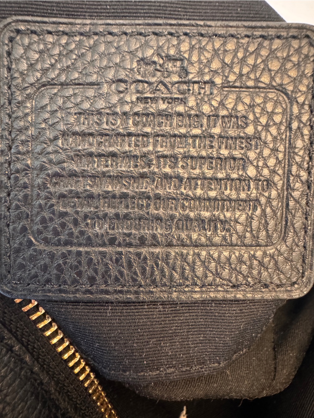 Coach Carrie Black Pebbled Leather Cross Body w/gold Chain Handle & Strap F36666 - Picture 10 of 12